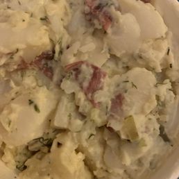 Piotato salad - fresh with dill and not overly salty like most potato salad. But it wasn't my favorite side. Piotato salad - fresh with dill and not overly salty like most potato salad. But it wasn't my favorite side.