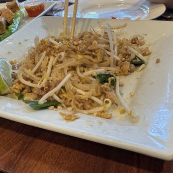 Banana Bay Restaurant - Banana Bay Pad Thai (half-eaten) - Thai Near Me - Temple City, California Banana Bay Restaurant - Banana Bay Pad Thai (half-eaten) - Thai Near Me - Temple City, California
