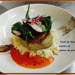 Le Paradiso Cabaret - Pavé de thon rouge à la plancha / risotto / crème de poivrons