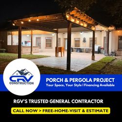 CRV Construction - Transform your backyard with a custom porch and pergola. Stylish, functional, and affordable with financing options.