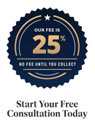 Our Fee is 25% of Settlement - We only handle motor vehicle accident cases
Our Fee is 25% of Settlement
All Other Injury Firms Charge 33.3%
No Fee Until You Collect. Call us today to schedule your consultation. Our Fee is 25% of Settlement - We only handle motor vehicle accident cases
Our Fee is 25% of Settlement
All Other Injury Firms Charge 33.3%
No Fee Until You Collect. Call us today to schedule your consultation.