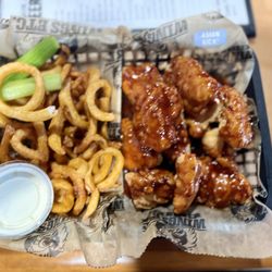 Wings Etc - 10 piece boneless wing Asian w/ Curly Fries