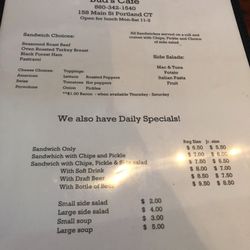 Standard menu but they had good specials , grilled chicken, chili dogs, buffalo chicken salad