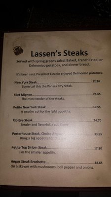 Menu photo 4 Lassen Steak House Susanville, CA Menu photo 4 Lassen Steak House Susanville, CA