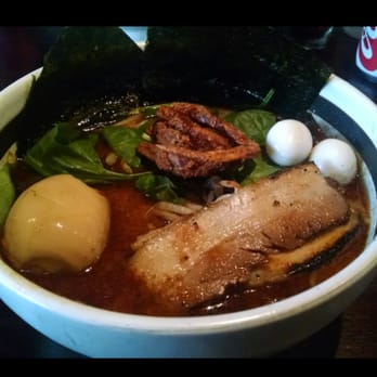 Ramen Parlor - Spicy garlic pork lobster ramen with fried soft shell crab & an extra egg! The BEST I've ever had for $10.75. Simply delicious! - Ramen Near Me - San Mateo, California Ramen Parlor - Spicy garlic pork lobster ramen with fried soft shell crab & an extra egg! The BEST I've ever had for $10.75. Simply delicious! - Ramen Near Me - San Mateo, California