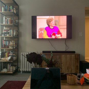 Yacoub Sadan - Expert TV mounting -- This photo was before he organized the wires. - Handyman Near Me Yacoub Sadan - Expert TV mounting -- This photo was before he organized the wires. - Handyman Near Me