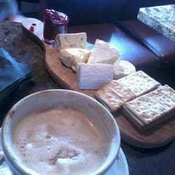 Java - Cheese board and a cappuccino