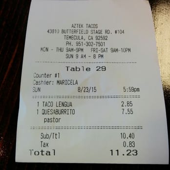 Aztek Tacos - Ordered a queso pastor burrito, but got chicken.  They didn't even bother to remake it.  Thanks anyways for your service aztek. - Mexican Near Me - Temecula, California