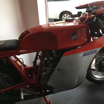Caffeine & Gasoline - MV Augusta in the window - Coffee & Tea Near Me - Leura, NSW