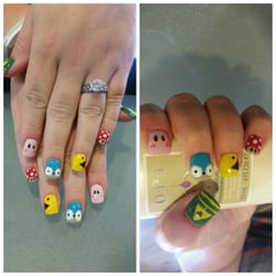 Stephanie Reyes - Full set with gel overlay and hand painted
