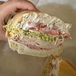 Turkey, ham, provolone with the works Turkey, ham, provolone with the works