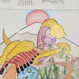 One of her latest works, where they focused on design patterns on rounded surfaces.