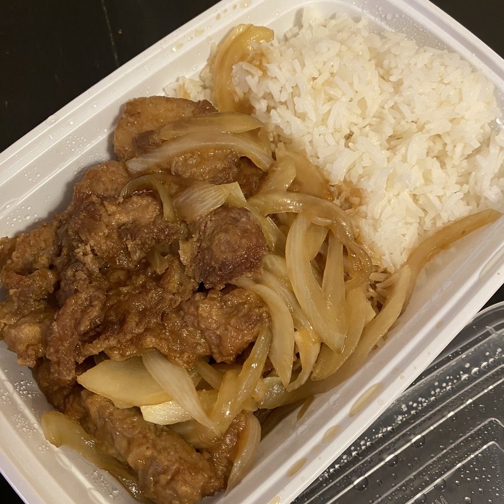 Rongwang Restaurant - Pork chop with onions over rice - Noodles Near Me - Flushing, New York Rongwang Restaurant - Pork chop with onions over rice - Noodles Near Me - Flushing, New York