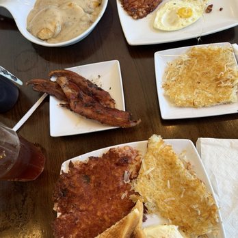 Canopy Road Cafe - Top: biscuits & gravy, side of corned beef hash & eggs; middle: bacon hash browns; bottom: corned beef with eggs, hash browns & toast. - Breakfast & Brunch Near Me - Tallahassee, Florida Canopy Road Cafe - Top: biscuits & gravy, side of corned beef hash & eggs; middle: bacon hash browns; bottom: corned beef with eggs, hash browns & toast. - Breakfast & Brunch Near Me - Tallahassee, Florida