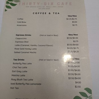 Thirty-Six Cafe - Drinks - Cafes Near Me - Saint Paul, Minnesota Thirty-Six Cafe - Drinks - Cafes Near Me - Saint Paul, Minnesota