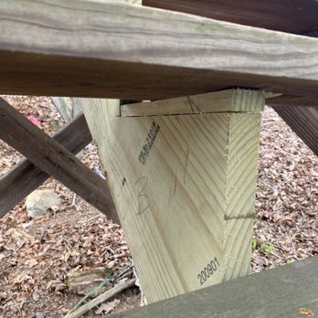 Lafoon Construction - Stringers put in place weren't measured properly.  This is only a few of the fixes to make them fit. - General Contractors Near Me