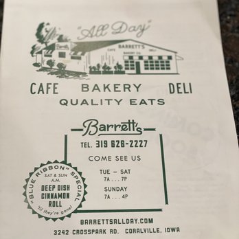 Barrett's Quality Eats - Bakeries Near Me - Coralville, Iowa Barrett's Quality Eats - Bakeries Near Me - Coralville, Iowa