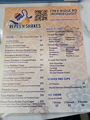 Menu photo 1 NYC Crepes-N-Shakes Rochester, NY Menu photo 1 NYC Crepes-N-Shakes Rochester, NY