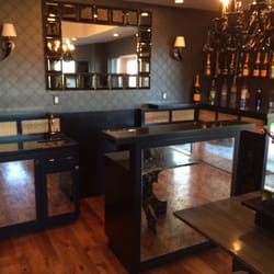 Imperial 4 Cabinet - Custom bar - center pulls out and pivots so can serve to guests from behind (antique glass done separately)