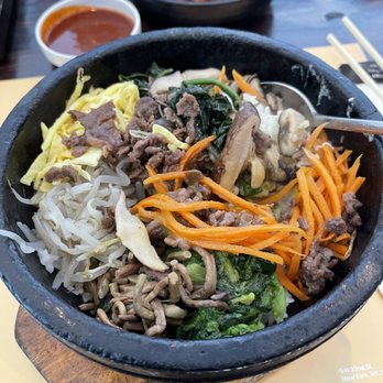 Gammeeok - Dolsat bibimbap (egg was already mixed in before taking picture) - Korean Near Me - Fort Lee, New Jersey Gammeeok - Dolsat bibimbap (egg was already mixed in before taking picture) - Korean Near Me - Fort Lee, New Jersey