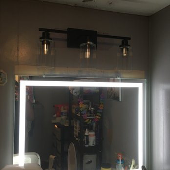 HL Electric - 36 X 28 Inch LED Bathroom Vanity Mirror & Matte Black Bathroom Vanity Lights,Farmhouse Bathroom Light fixtures with Glass Shade - Electricians Near Me HL Electric - 36 X 28 Inch LED Bathroom Vanity Mirror & Matte Black Bathroom Vanity Lights,Farmhouse Bathroom Light fixtures with Glass Shade - Electricians Near Me