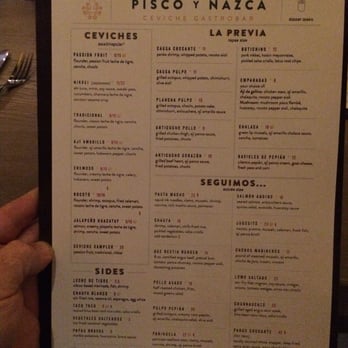 Pisco Y Nazca - Menu - Gastropubs Near Me - Kendall, Florida Pisco Y Nazca - Menu - Gastropubs Near Me - Kendall, Florida