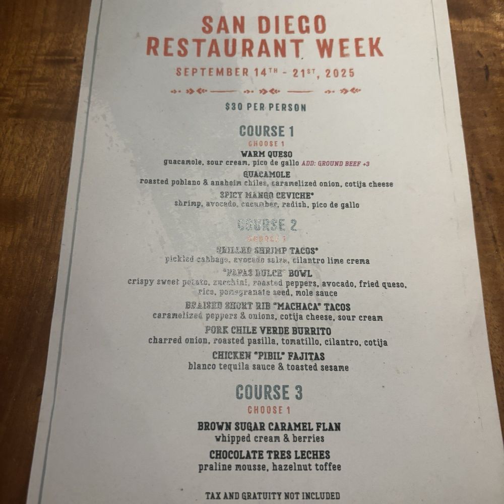 Blanco Cocina + Cantina - SD Restaurant Week - Tacos Near Me - San Diego, California