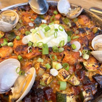 ZuZu - Paella del Dia - Bomba Rice, Chorizo, Shellfish, Sofrito and a Daily Meat -- Yummy! - Tapas Bars Near Me - Napa, California