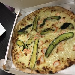 Stop... Pizza - Zucchini, shrimp and crabmeat pizza...