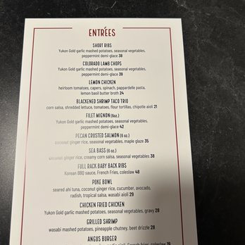 5th Street Kitchen - Entrees menu - American Near Me - Steamboat Springs, Colorado 5th Street Kitchen - Entrees menu - American Near Me - Steamboat Springs, Colorado