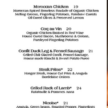 Le Central - Current menu from web site - French Near Me - Bristol, Rhode Island