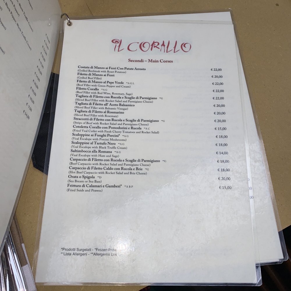 Il Corallo - Menu - Pizza Near Me - Rome, RM
