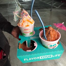 Shaved ice with cream top