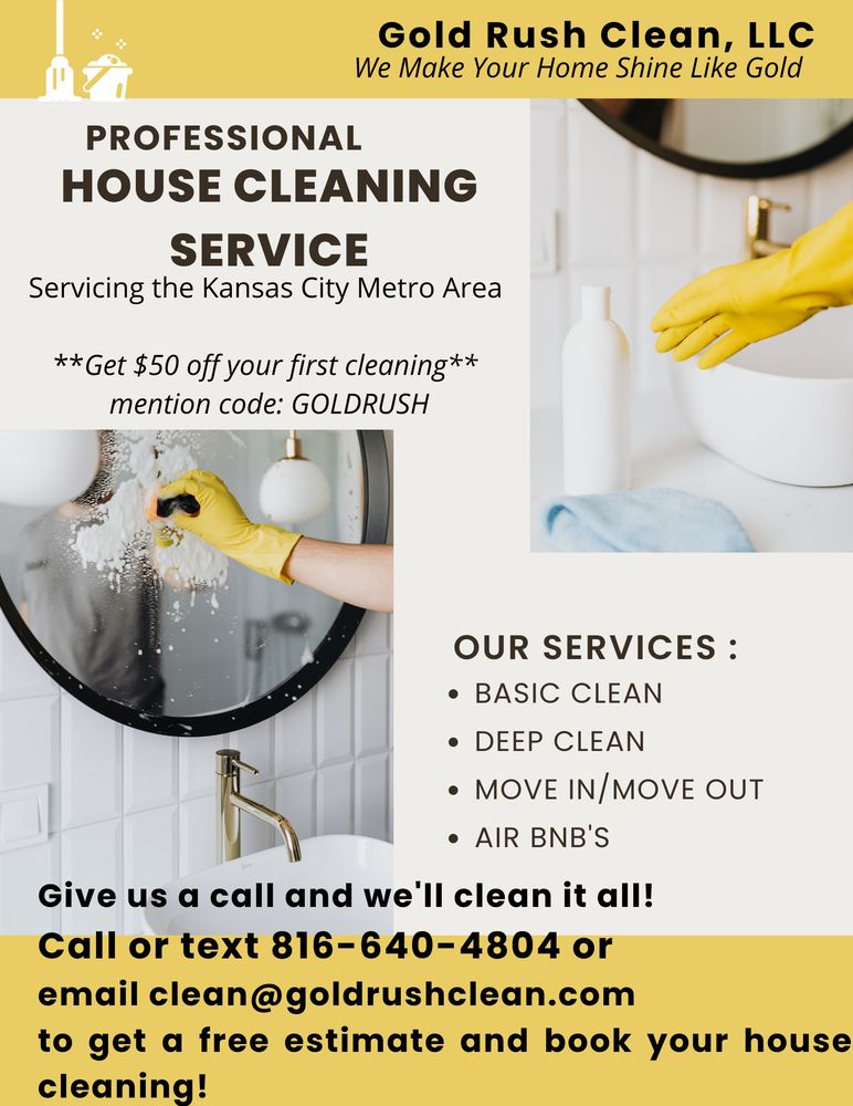 GOLD RUSH CLEANING COMPANY Home Cleaning Belton, Missouri Phone