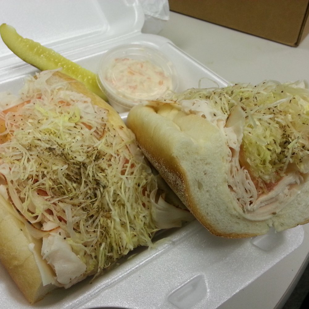 Turkey and sharp provolone hoagie w/ coleslaw