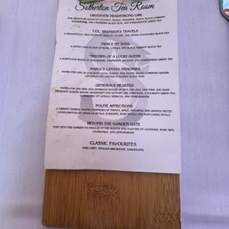 Tea menu