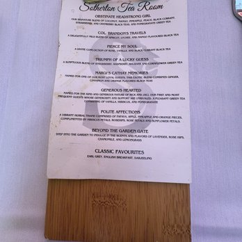 Sotherton Tea Room - Tea menu - Tea Rooms Near Me - Lincoln, California