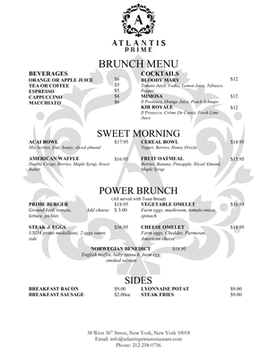 Menu photo 4 Atlantis Prime New York, NY Menu photo 4 Atlantis Prime New York, NY
