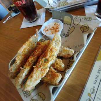 Gold Feather - Fried pickle spears - Beer Bar Near Me - San Antonio, Texas