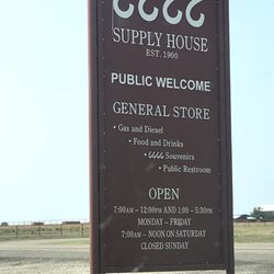 The Four Sixes - General store with gas pumps and small clean bathroom in rear. Usually closed past 5pm weekdays.