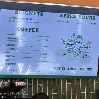Hot Bennys - Order Board - Desserts Near Me - New Orleans, Louisiana
