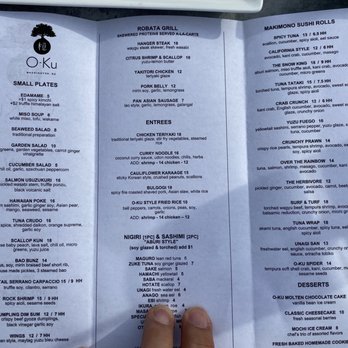 O-Ku - Menu - Sushi Bars Near Me - Washington Dc, District of Columbia