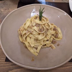 Vigna Nuova 97 - Tagliatelle with rabbit, pork, and apple ragu. Pure elegance!