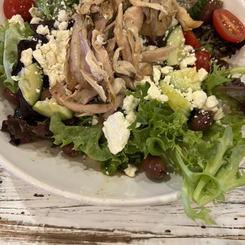 Frog & the Hen - Greek Salad with Add Chilled Roast  Chicken $4 with oregano vinaigrette - Southern Near Me - Augusta, Georgia