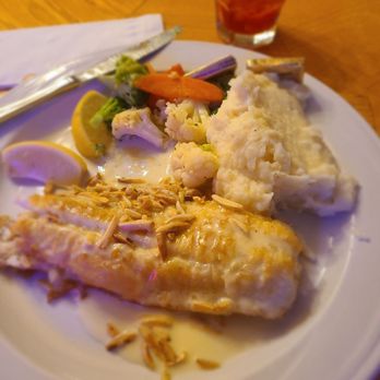The Landing Food & Spirits - Sorry I was eager to try it. Walleye with veggies and mash. I left nothing on the plate - American Near Me - Cushing, Minnesota