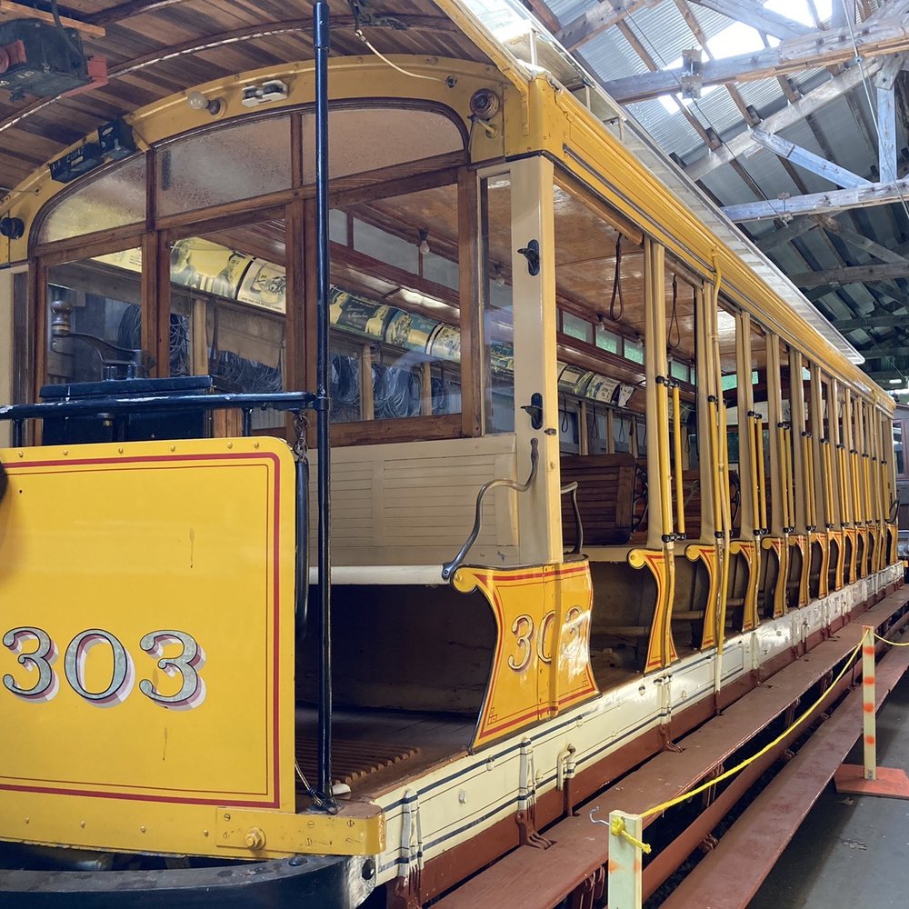 Seashore Trolley Museum - Connecticut Company 303 from New Haven, CT - a bench open car. - Museums Near Me - Kennebunkport, Maine Seashore Trolley Museum - Connecticut Company 303 from New Haven, CT - a bench open car. - Museums Near Me - Kennebunkport, Maine
