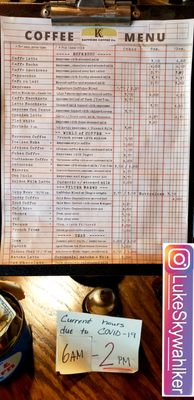 Menu photo 8 Kaffeine Coffee Indianapolis, IN