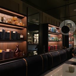 Booth seating near bar