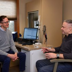 Hearcare Audiology - Hearing Instrument Specialist Patrick Paris takes the time to listen to each patient.