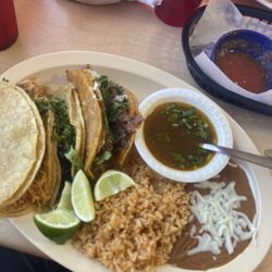 Tacos El Cunado #6 - Trio taco chicken steak and quesabirria